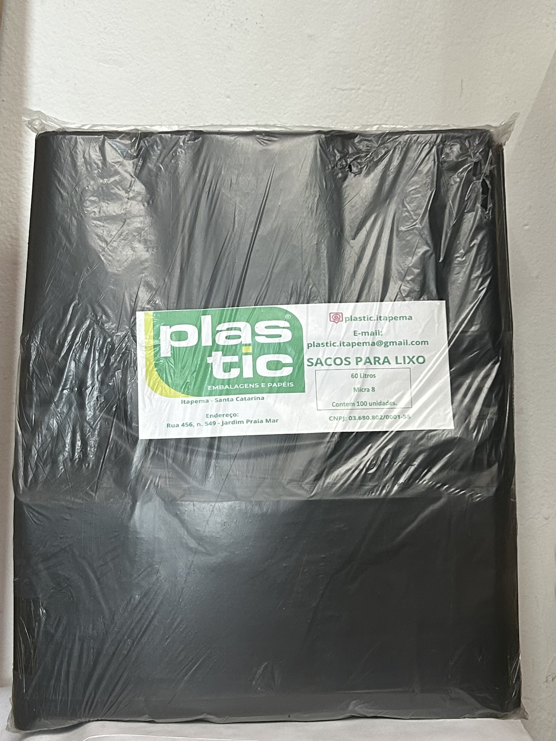 SACO DE LIXO PRETO 60L CONTÉM 100UNIDADES 