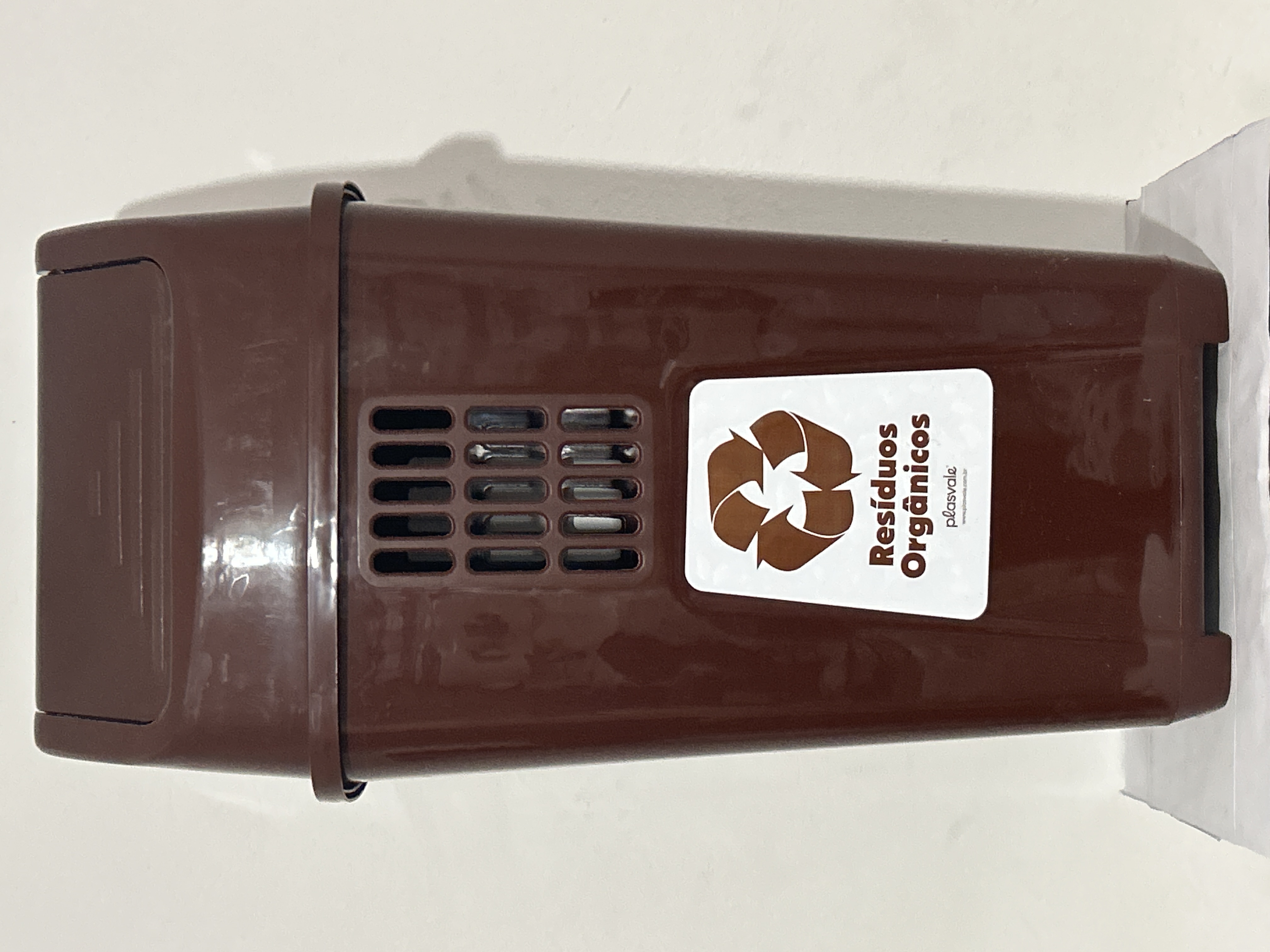 LIXEIRA PLASVALE 50LTS COR MARROM 