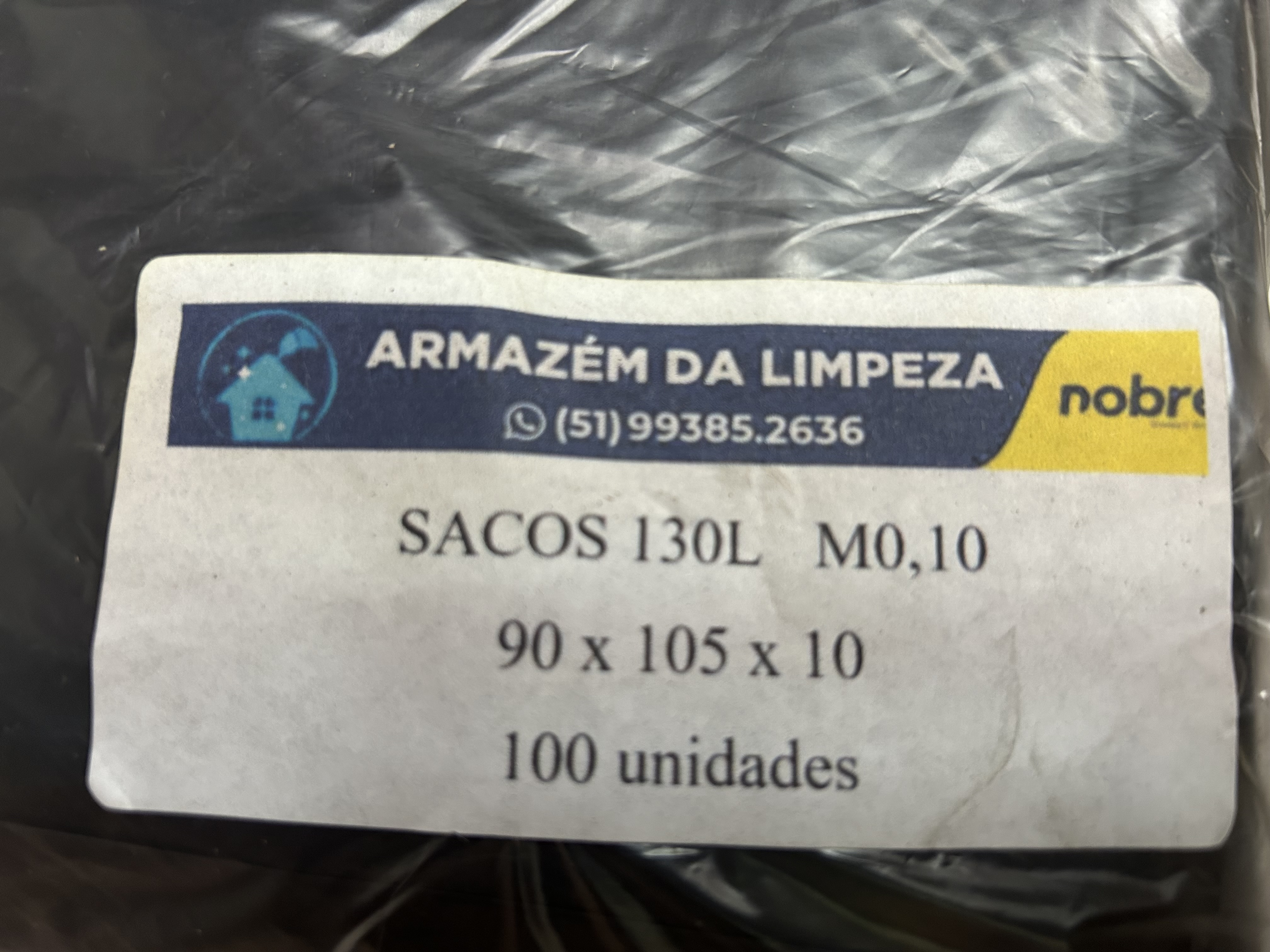 SACO DE LIXO PRETO 130L