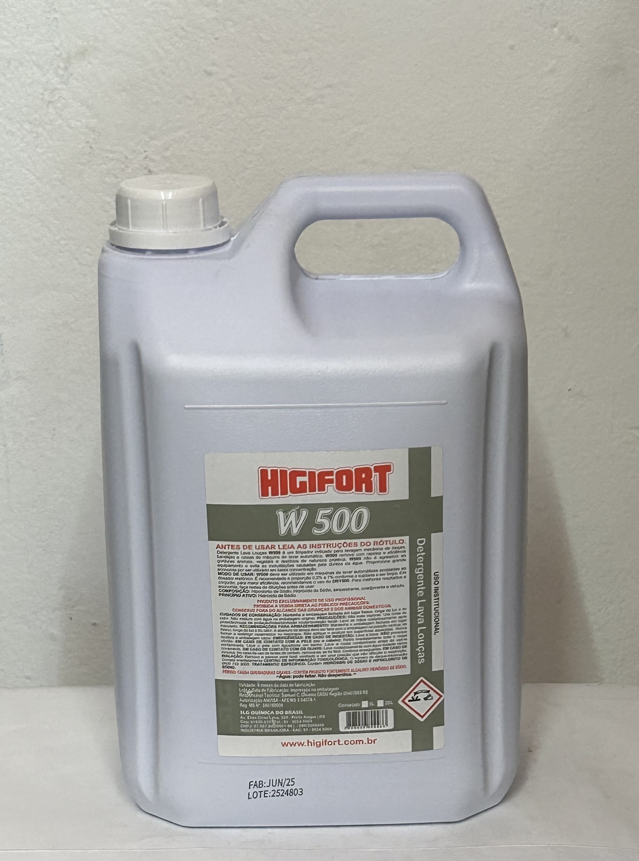 DETERGENTE P/MÁQUINA DE LAVAR LOUÇAS 5L W500