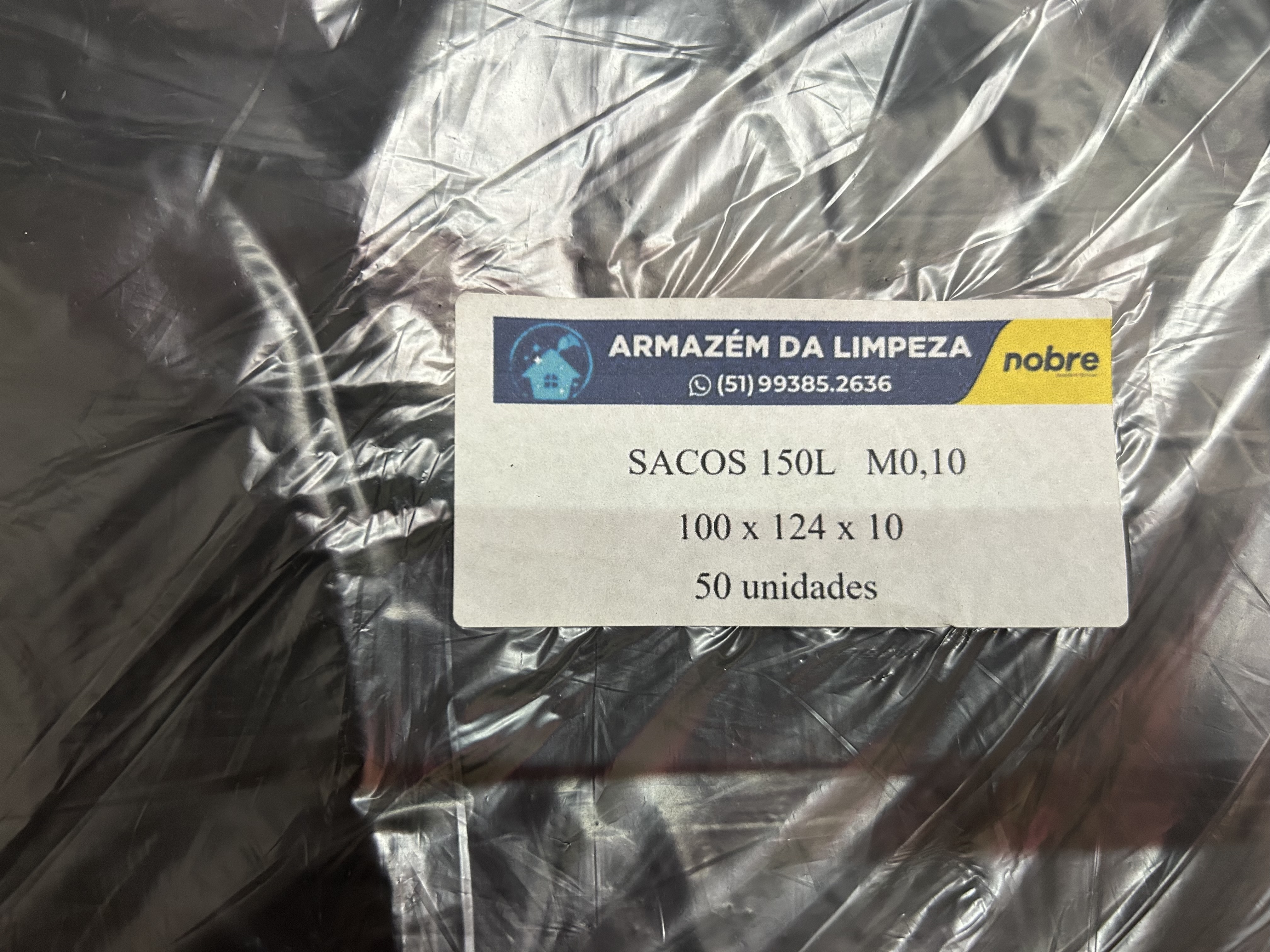 SACO DE LIXO PRETO 150L 