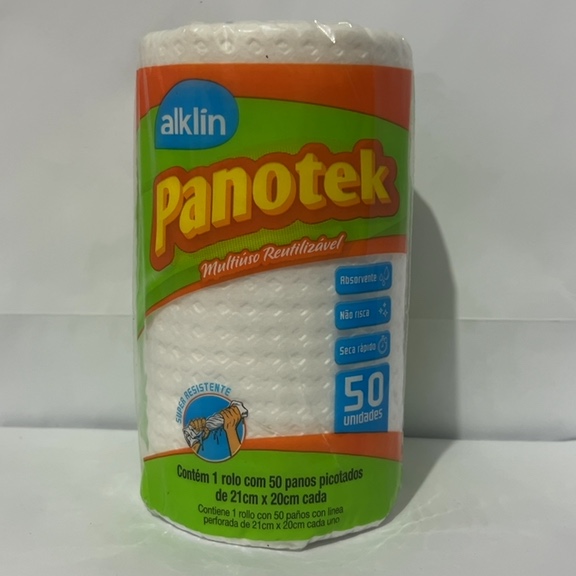 MULTIUSO REUTILIZÁVEL PANOTEK ALKLIN CONTÉM 1 ROLO COM 50 PANOS PICOTADOS DE 21cm X 20cm CADA