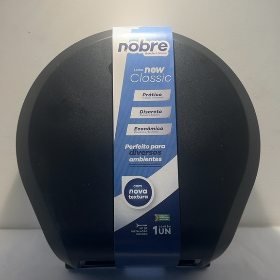 DISPENSER PAPEL TOALHA PRETO LINHA NEW CLASSIC COM NOVA TEXTURA