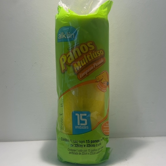 PANOS MULTIUSO ALKLIN LIMPEZA PESSADA CONTÉM 1 ROLO COM 15PANOS PICOTADOS DE 22cm X 22cm cada
