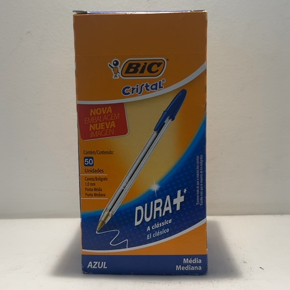 CANETA/ BOLÍGRAFO 1.0mm PONTA MÉDIA AZUL CONTÉM 50 UNIDADES
