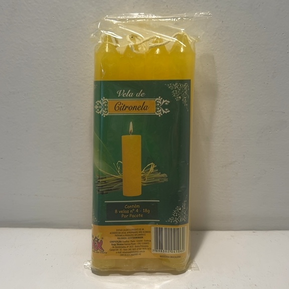 VELAS MAX GITRONELA N’4 CONTÉM 8 VELAS DE 18g CORES VARIÁVEIS