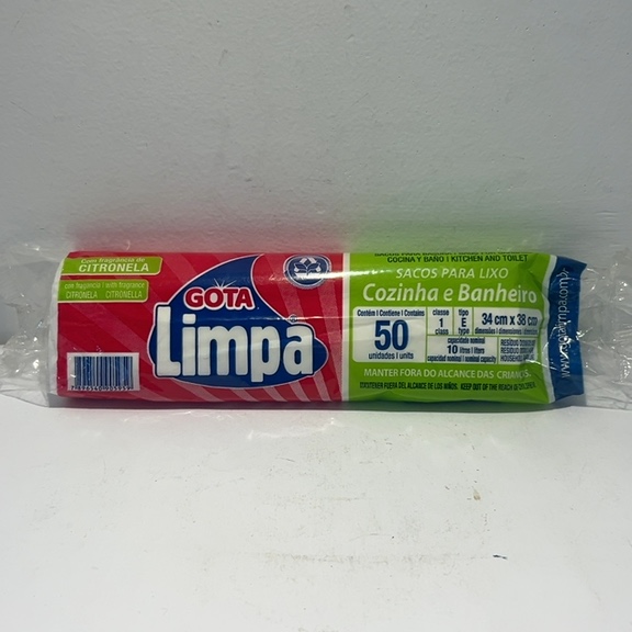 SACO DE LIXO BRANCO COZINHA E BANHEIRO CONTÉM 50UNIDADES 34cm X 38cm