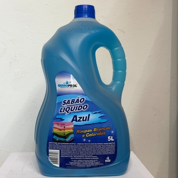 SABÃO LÍQUIDO AZUL ROUPAS BRANCAS E COLORIDAS
