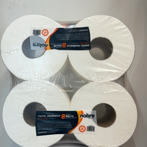PAPEL HIGIÊNICO ROLÃO COM 8 UN DE 10CM X 500M